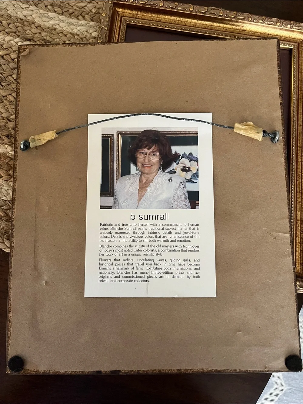 Gold Ornate Picture Frames with Maroon Matting - Pair
